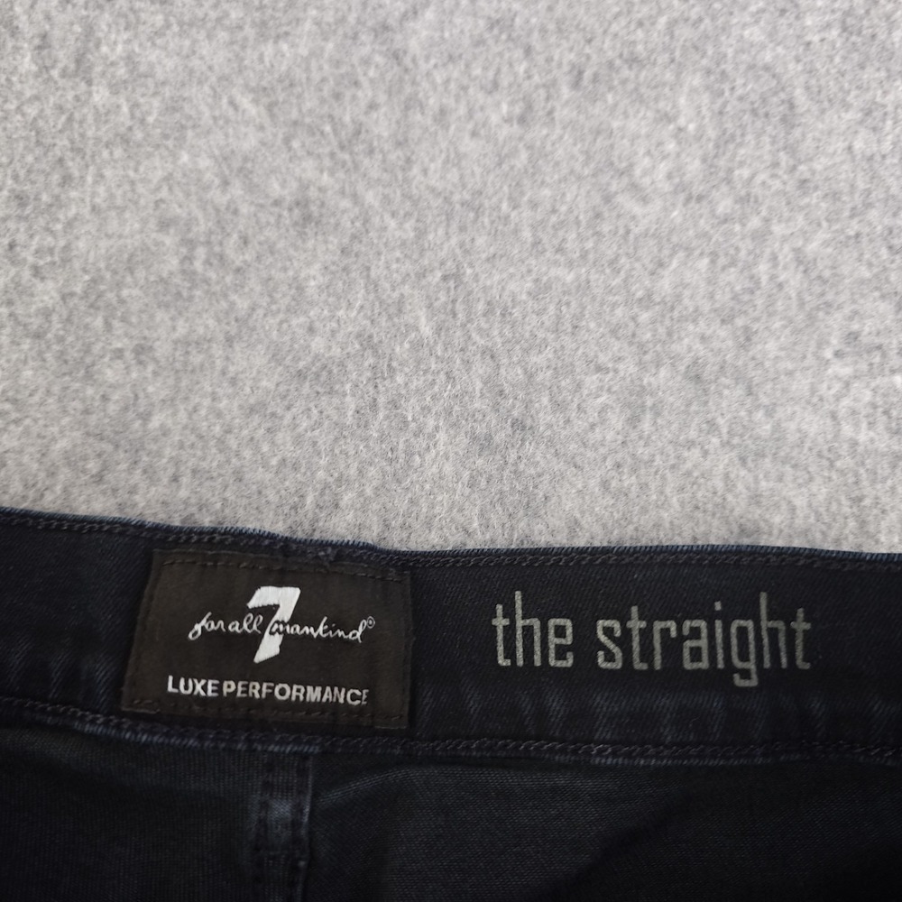 7 For All Mankind Jeans Mens 28x28 The Straight Leg Dark Wash Denim Stretch - Picture 6 of 10